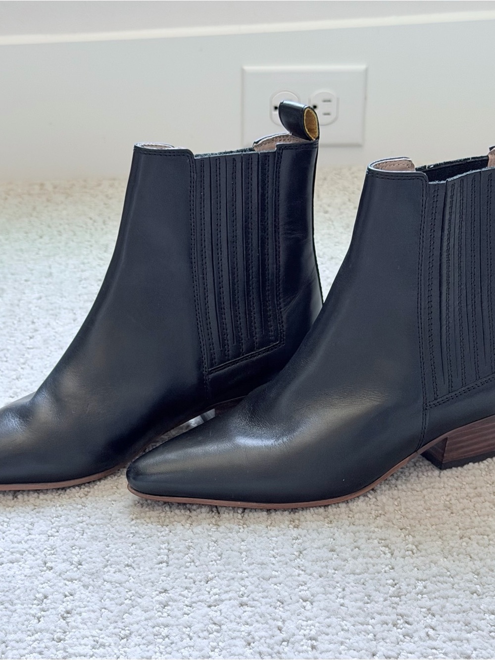 Joules Black Leather Chelsea Ankle Booties